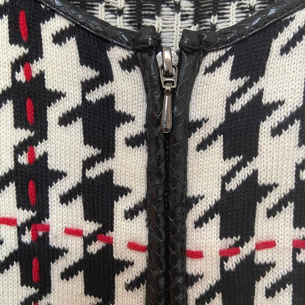 Marisa Christina black and white houndstooth jacket size L - Picture 5 of 7